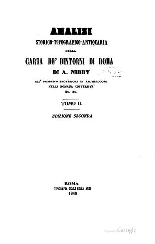 Analisi storico-topografico-antiquaria della carta de' dintorni di Roma