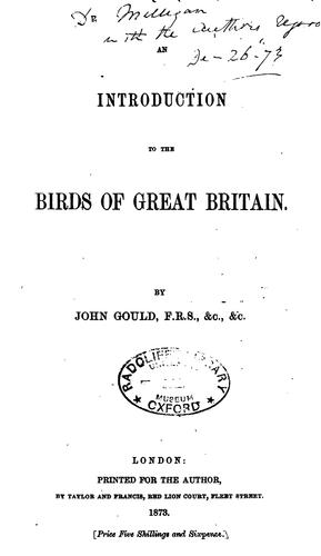 An introduction to the birds of Great Britain
