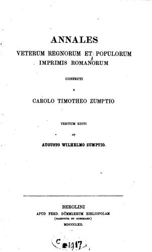 Annales veterum regnorum et populorum imprimis romanorum