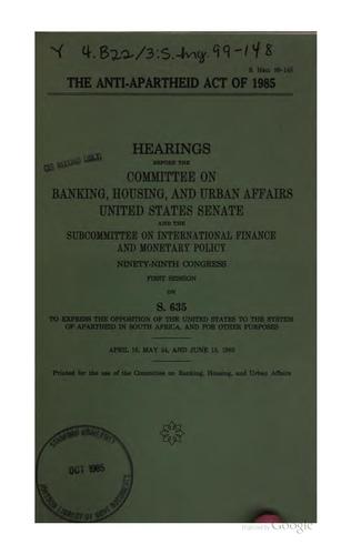 The Anti-Apartheid Act of 1985