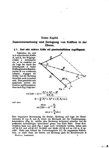 Anwendung der Graphostatik im Maschinenbau mit besonderer Berücksichtigung der statisch bestimmten Achsen und Wellen
