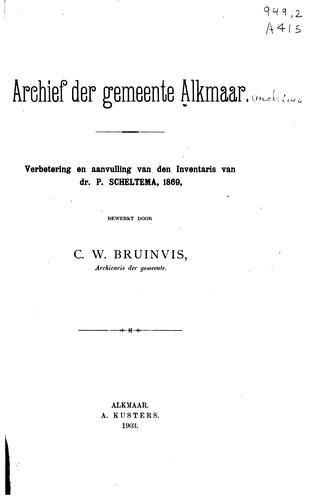 Archief der gemeente Alkmaar
