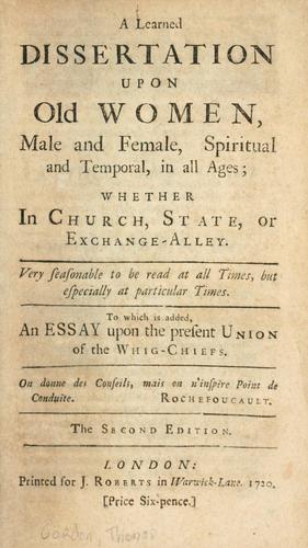 A learned dissertation upon old women