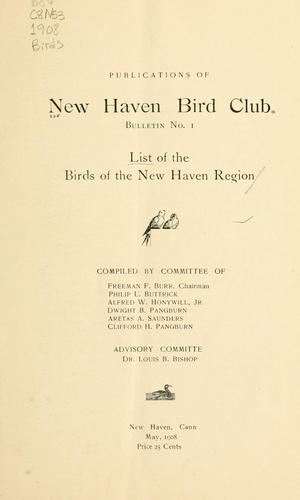 List of the birds of the New Haven Region