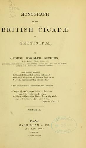Monograph of the British Cicadae or Tettigidae