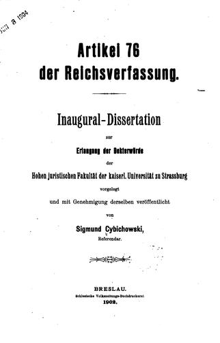 Artikel 76 der reichsverfassung ..