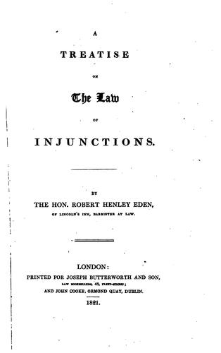 A treatise on the law of injunctions