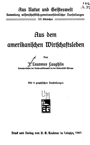 Aus dem amerikanischen wirtschaftsleben