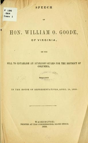 Speech of Hon. William O. Goode, of Virginia