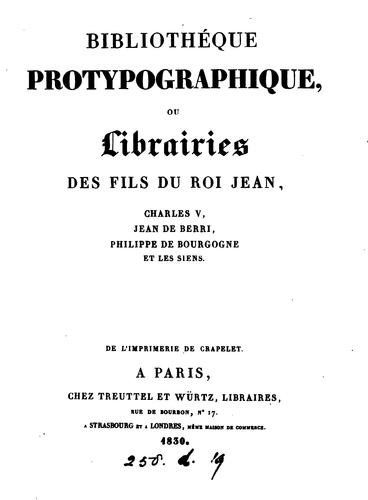 Bibliothèque protypographique