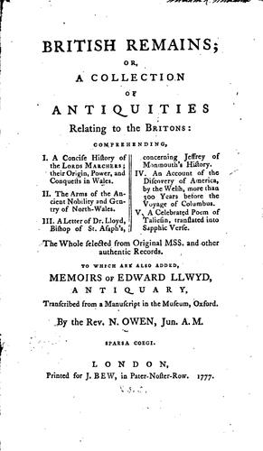 British remains; or, A collection of antiquities relating to the Britons