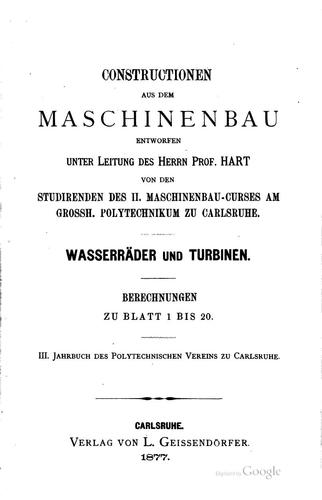 Constructionen aus dem maschinenbau ..