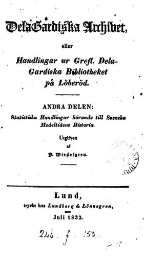 DelaGardiska archivet, eller Handlingar ur Grefl