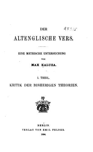 Der altenglische Vers
