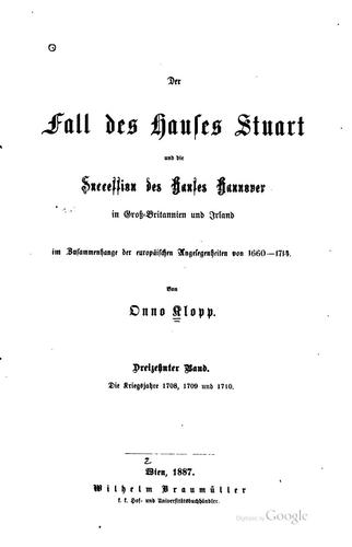 Der fall des hauses Stuart und die succession des hauses Hannover in Gross-Britannien und Irland