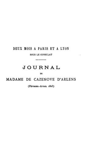 Deux mois à Paris et à Lyon sous le consulat