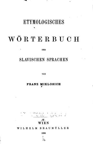 Etymologisches wörterbuch der slavischen sprachen