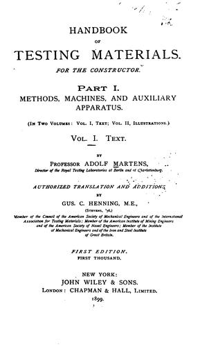 Handbook of testing materials