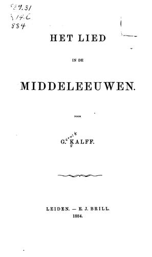 Het lied in de middeleeuwen ..