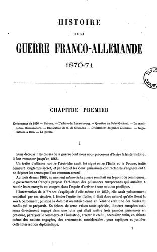 Histoire de la guerre franco-allemande, 1870-71 ..