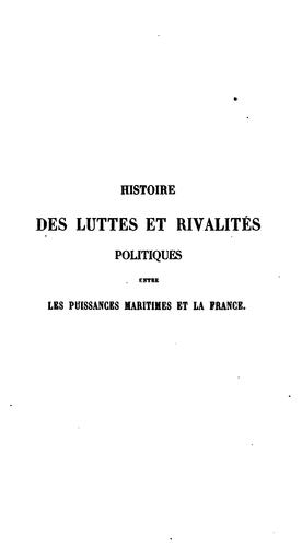 Histoire des luttes et rivalités politiques entre les puissances maritimes et la France durant la seconde moitié du XVIIIe siècle