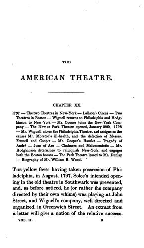 A history of the American theatre