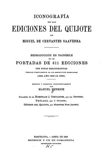 Iconografía de las ediciones del Quijote de Miguel de Cervantes Saavedra