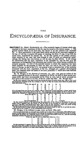 The insurance cyclopáedia: being a dictionary of the definition of terms used in connexion with the theory and practice of insurance in all its branches