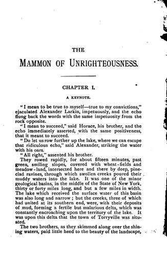 The mammon of unrighteousness