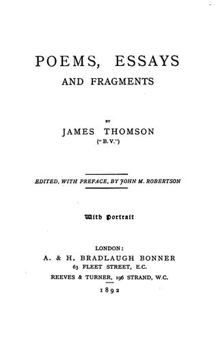 Poems, essays and fragments