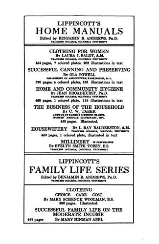 Successful family life on the moderate income, its foundation in a fair start