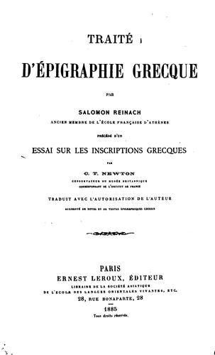 Traité d'épigraphie grecque