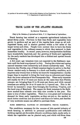 Truck lands of the Atlantic seaboard
