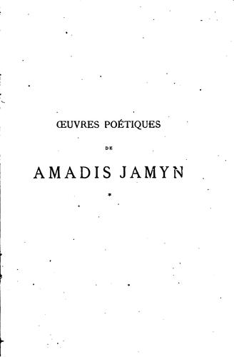 Œuvres poétiques de Amadis Jamyn