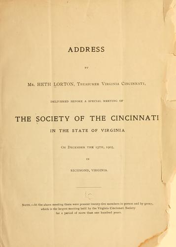 Addresses by Mr. Heth Lorton