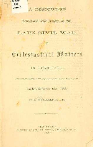 A discourse concerning some effects of the late civil war