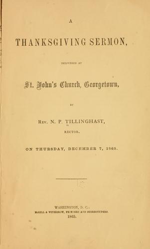 A thanksgiving sermon