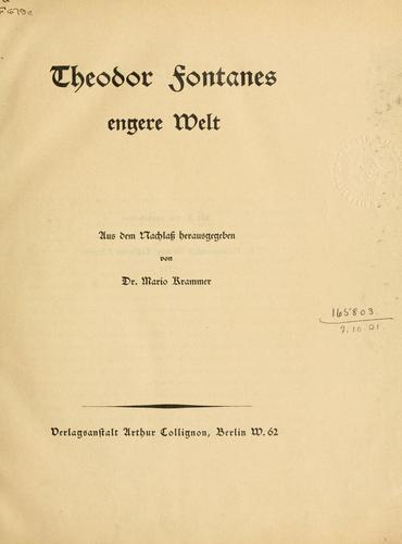 Theodor Fontanes engere Welt