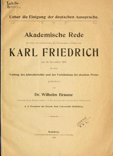 Über die Einigung der deutschen Aussprache