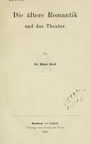 Die ältere Romantik und das Theater