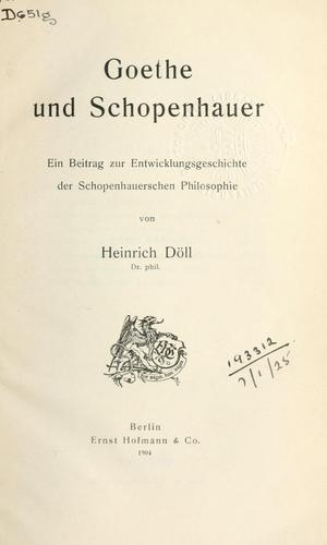 Goethe und Schopenhauer