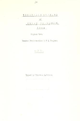Tombstone records of Cerro Gordo County, Iowa
