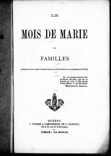 Le mois de Marie des familles