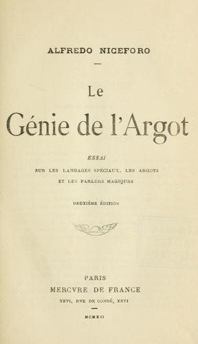 Le génie de l'argot