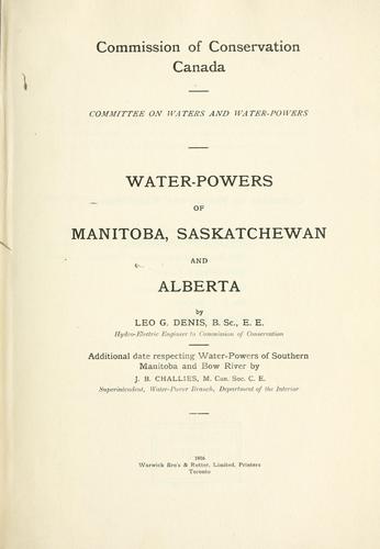 Water-powers of Manitoba, Saskatchewan and Alberta