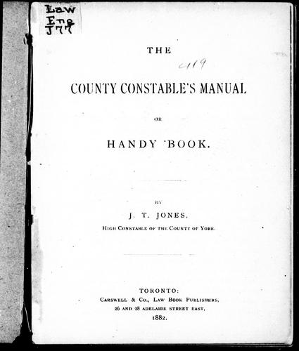 The county constable's manual, or, Handy book
