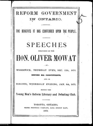 Reform government in Ontario