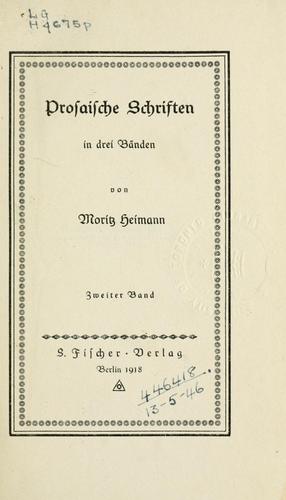 Prosaische Schriften