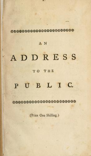 An address to the public, on the late dismission of a general officer