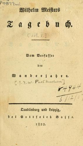 Wilhelm Meisters Tagebuch